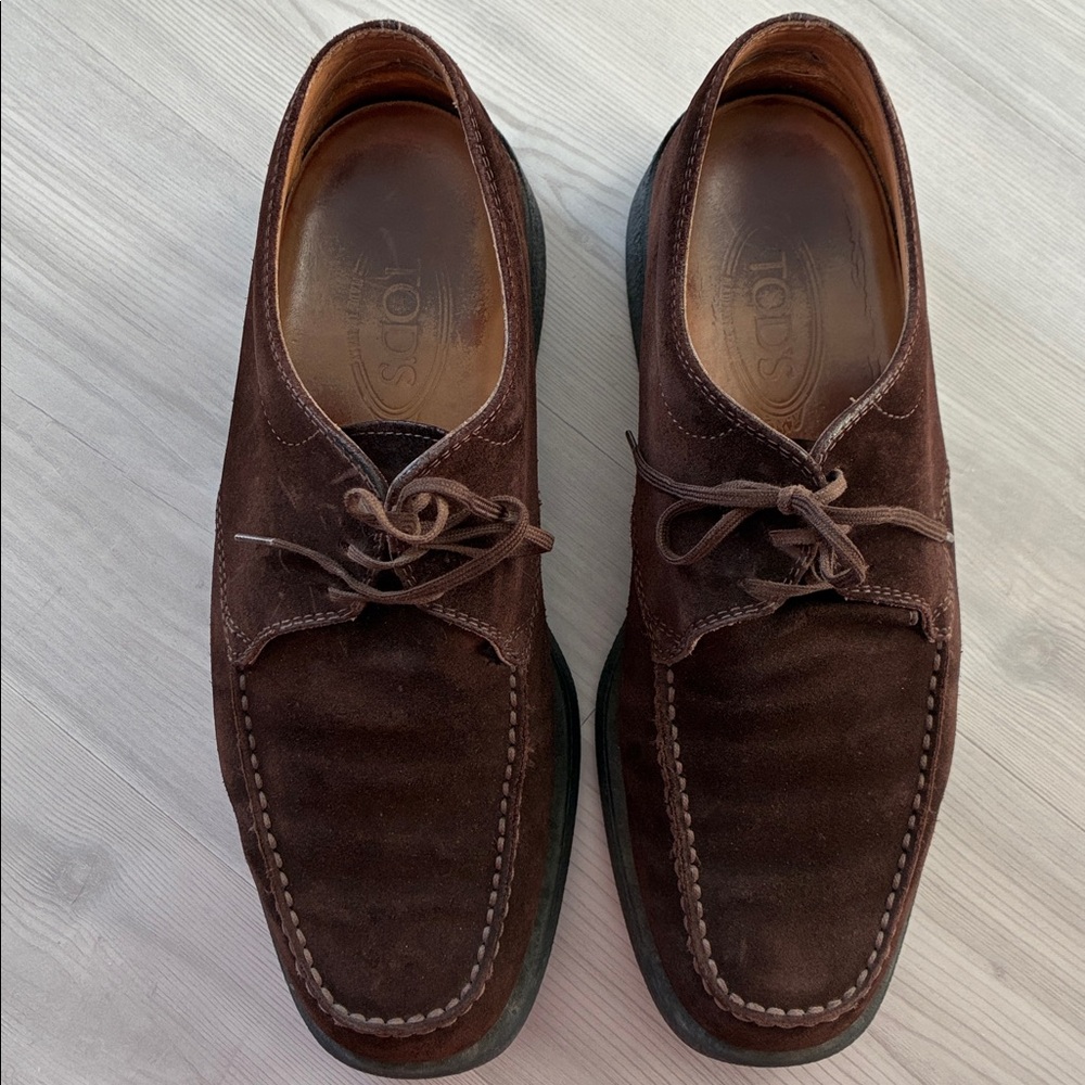 Men’s Tod’s Size 7.5 Suede Leather Loafers - Brown